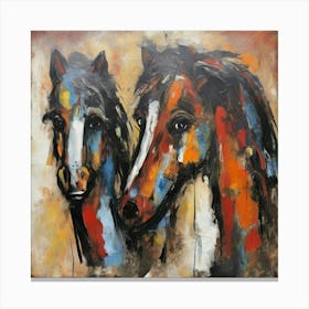 Pair of ponies Canvas Print