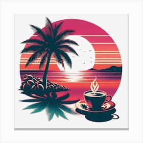 Coffee And Sunset Canvas Print