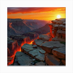 Sunset At Grand Canyon Canvas Print