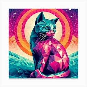 Purrl Low Poly Cat Canvas Print