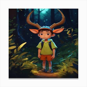 Boy In The Forest Canvas Print