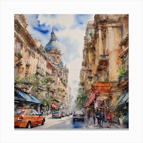 Italian City Street Canvas Print