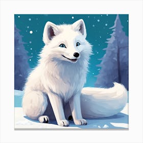 Arctic Fox Canvas Print