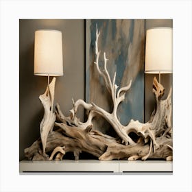 Driftwood Lamps 1 Canvas Print