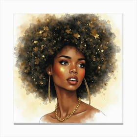 Gold Afro Leinwandbild