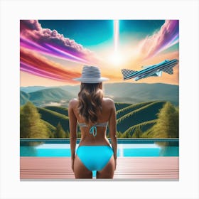 Woman In A Bikini Canvas Print