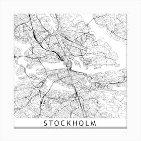 Stockholm Map  I Canvas Print