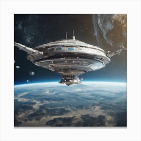 Spaceship In Space 41 Canvas Print