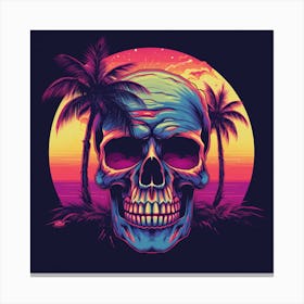 Skull At Sunset Canvas Print