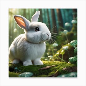 White Rabbit In The Forest 9 Canvas Print