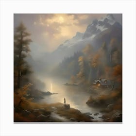 Misty Mountain Morning Canvas Print
