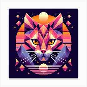 Spooky Low Poly Cat Canvas Print