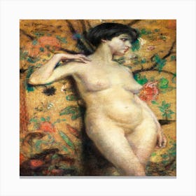 Nude Woman In A Tree Canvas Print