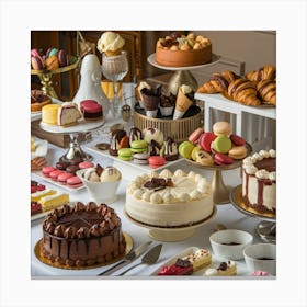 Decadent dessert table 1 Canvas Print