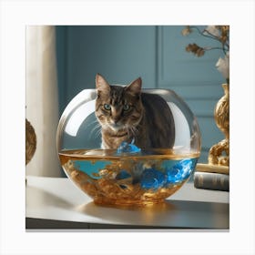 Cat In A Fish Bowl 1 Canvas Print