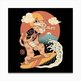 Meowster Surfer Canvas Print
