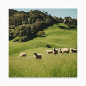 Sheep In A Field 6 Canvas Print