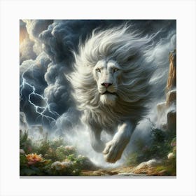 Lion In The Storm Canvas Print