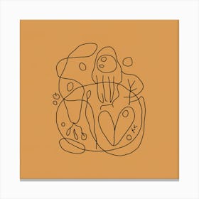 Drawing Of A Heart Canvas Print