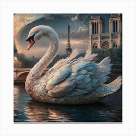 Paris Swan Canvas Print