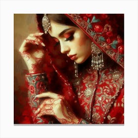 Pakistani Bride Painting Canvas Print