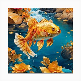 Gold Fish In A Pond Canvas Print