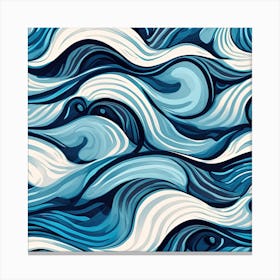 Pattern Ocean Waves Arctic Ocean Blue Nature Sea Canvas Print