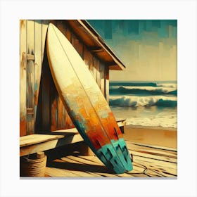 Surfboard On The Beach 10 Canvas Print