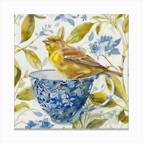 Bird In A Teacup Canvas Print