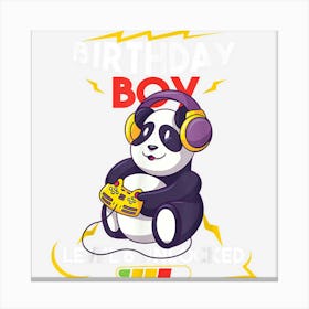 Birthday Boy Level 6 Unlocked Panda 6th Video Games Gamer Canvas Print