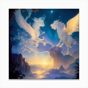 Eagle And Unicorn Canvas Print