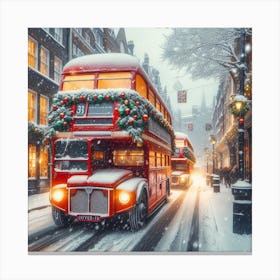 Christmas tourbussen 3 Canvas Print
