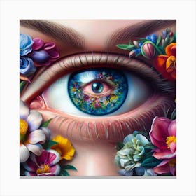 Eye Of Flowers Canvas Print