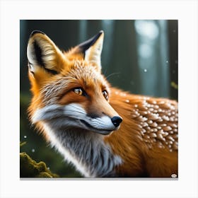 Fox In The Forest 59 Canvas Print