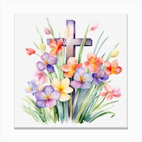 Easter Cross Canvas Print