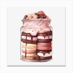 Macarons In A Jar Canvas Print