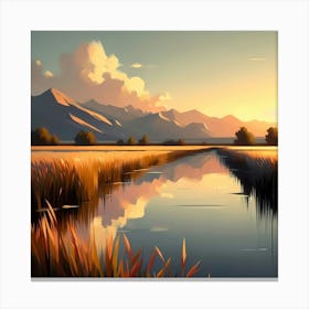 Sunset In The Mountains 24 Canvas Print