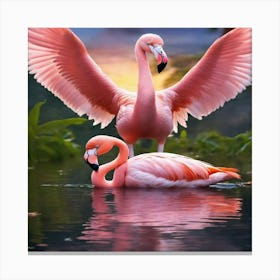 Pink Flamingos Canvas Print