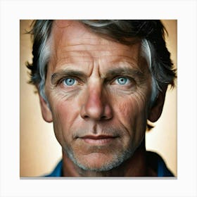 Portrait Of A Man With Blue Eyes Canvas Print