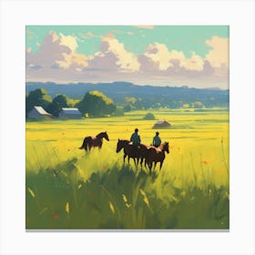 Horses In The Meadow 5 Canvas Print