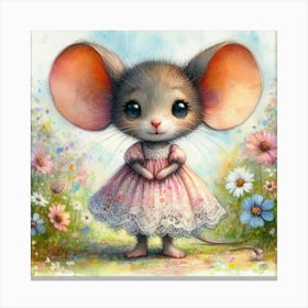 Little Mouse In A Dress Canvas Print