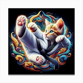 Karate Cat Canvas Print