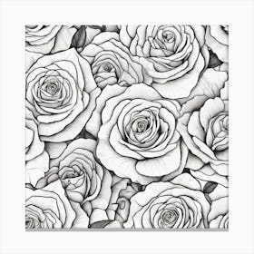 Black And White Roses Canvas Print