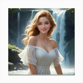 Beautiful Girl In White Dress 2 Canvas Print