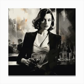 Woman In Black Canvas Print