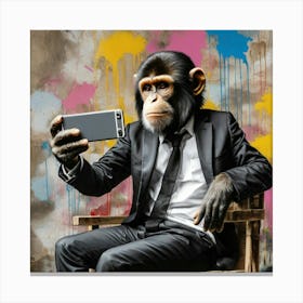 Monkey Selfie Canvas Print