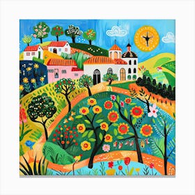 Kids Travel Illustration Spain 1 Canvas Print