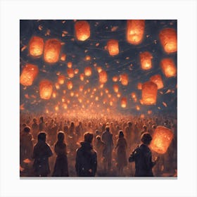 Lanterns In The Sky 1 Canvas Print