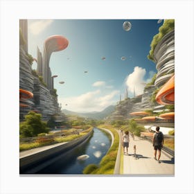 Futuristic City 253 Canvas Print