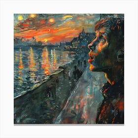 Sunset On The River Canvas Print